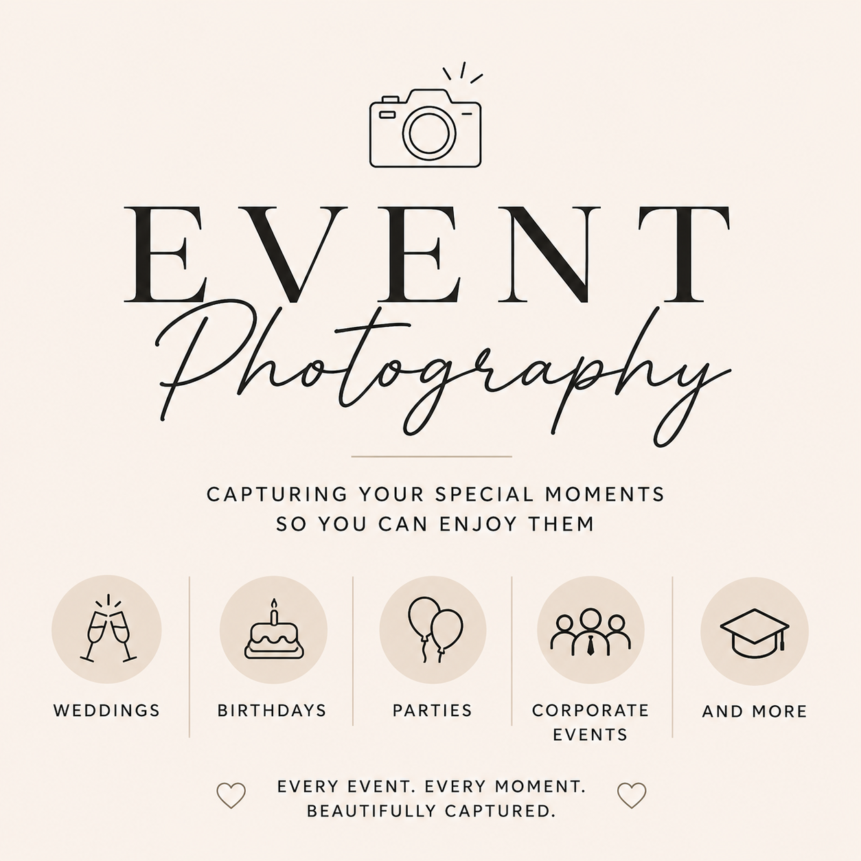 3 Hour Event Photoshoot